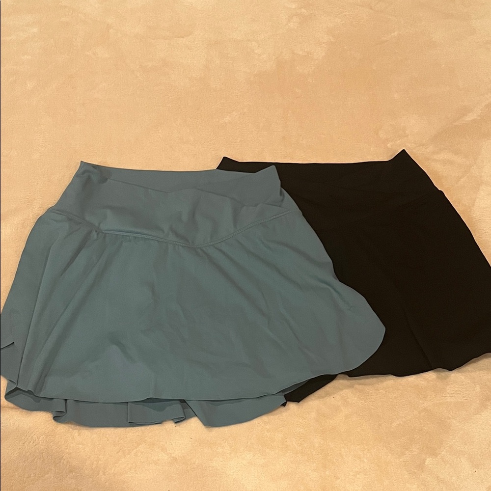 Stylish Women's Blue and Black Skirt Set